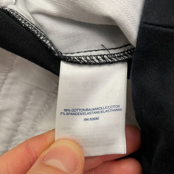 Lands' End Chino Pants Womens 12 Black Mid Rise Straight Leg Cotton Work 34x28 - Picture 7 of 14